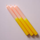 3er Set Stabkerzen in gelvb neongelb lachs. röße 25cm x 2.2cm von Kleine Fete 